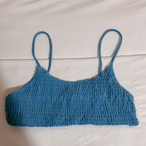 Blue scrunch bathing suit top